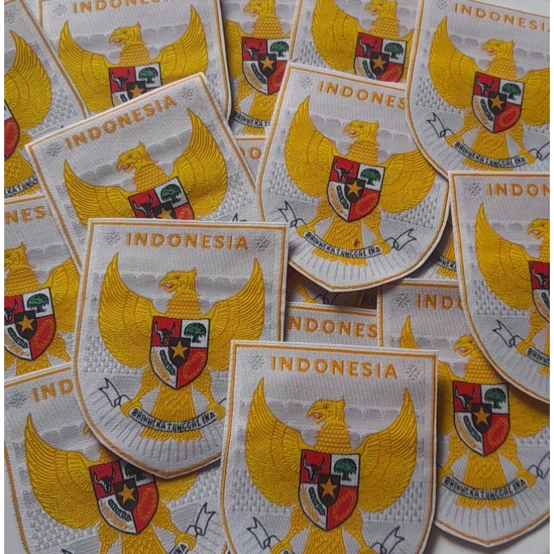 2PCS PATCH LOGO TIMNAS TERBARU, WOVEN LOGO GARUDA M1LLS LOGO ER5P0