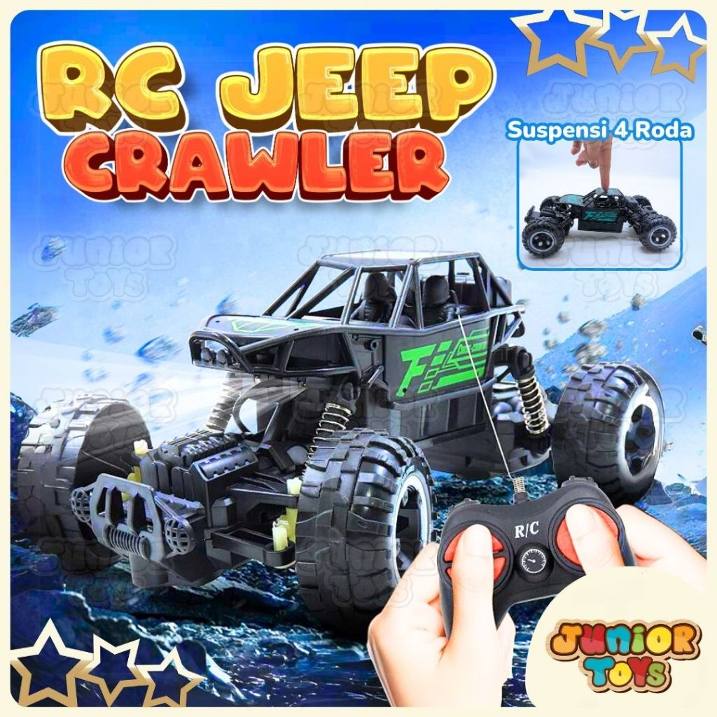 Mainan Remote Control Jeep Offroad dengan Suspensi Per Mainan Anak RC Car Jeep Mobil OffRoad Extra P