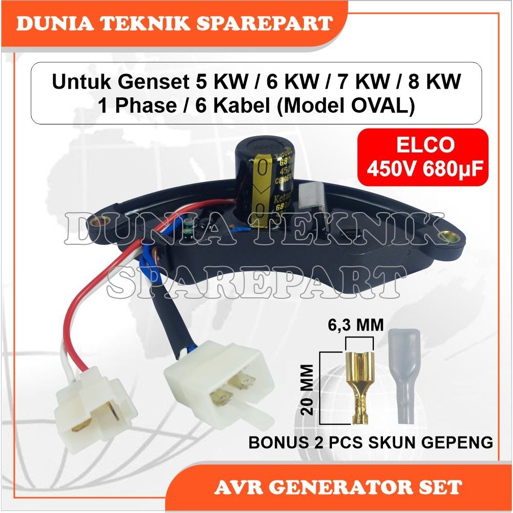 AVR GENERATOR SET / AVR GENSET 5KW / 1 PHASE (OVAL) / AVR SABIT 5000 - 8000 WATT