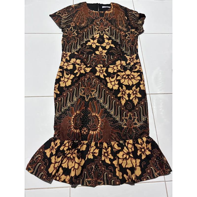 Preloved DXF Dress Batik - Ruffle / Kemeja Batik
