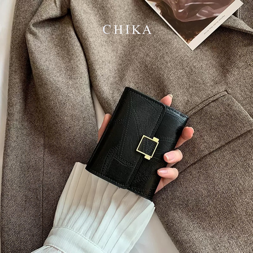 Chika Dompet Lipat Wanita Short Retro Fashion Card Pack Card Holder dompet wanita import dompet keci