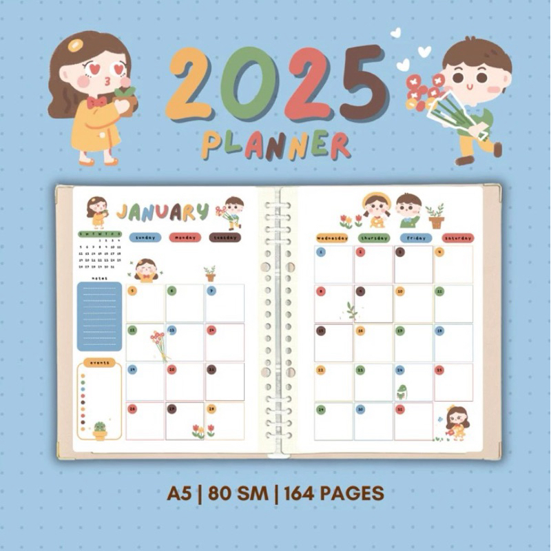 

2025 LILI&LIAM PLANNER JOURNAL | A5 Dated Pastel Journal | Student Planner | Artcredible.id