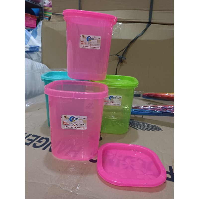 TOPLES CANDID 1.800 ML/TOPLES PLASTIK WARNA/TOPLES PENYIMPANAN l toples kerupuk l toples murah grosi