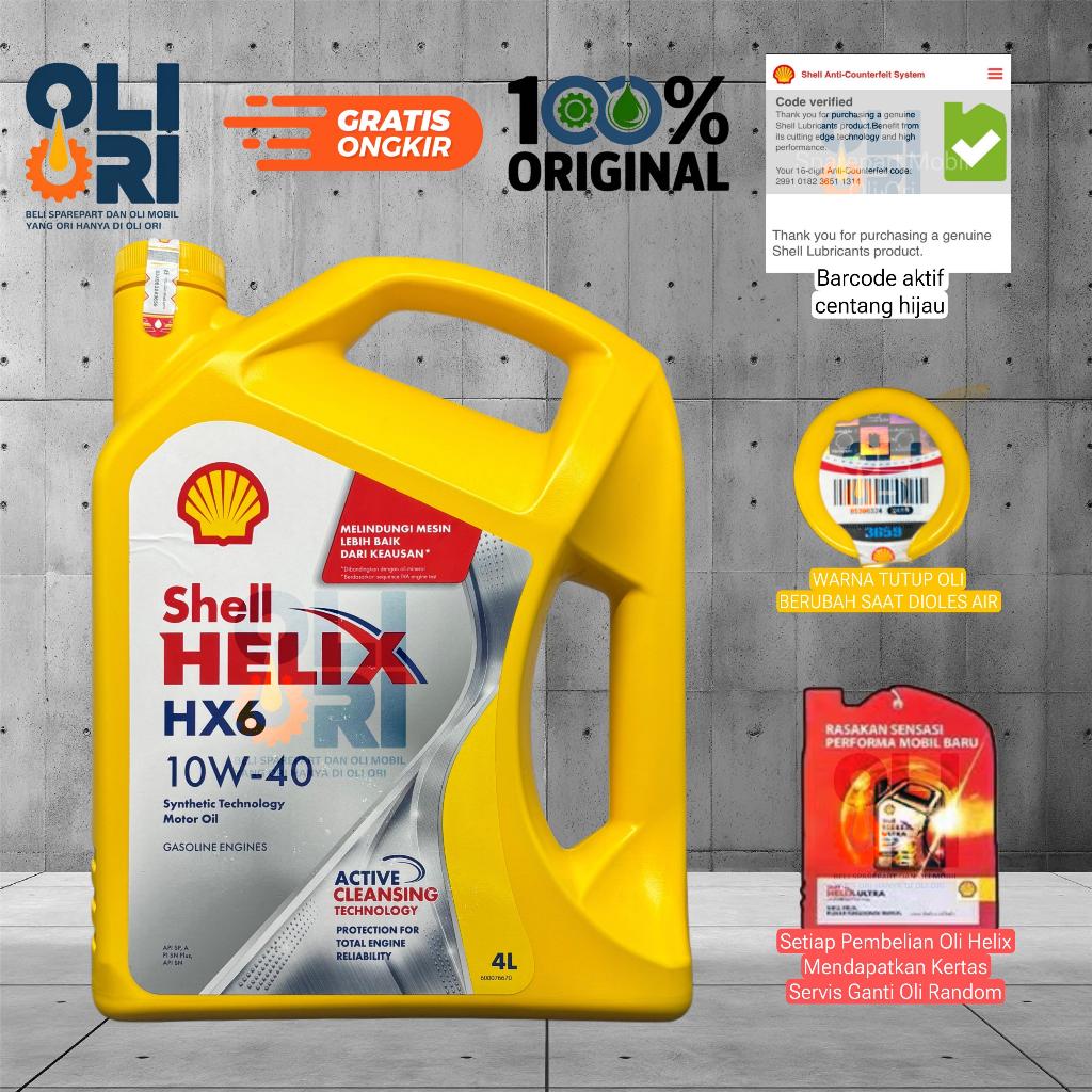 Oli SHELL HELIX HX6 10W-40 4Liter Oli Mesin Bensin Original