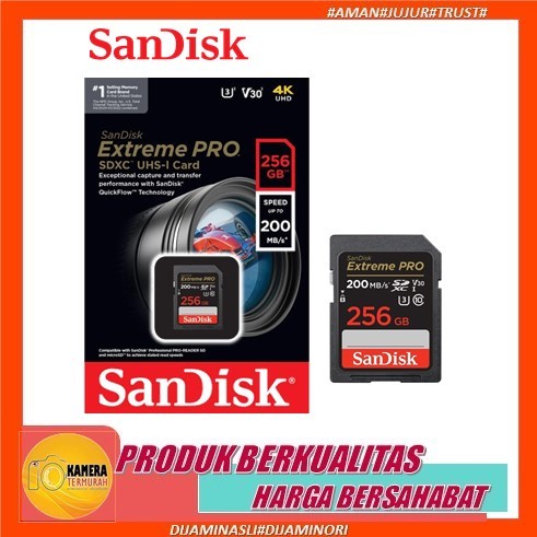SANDISK SDCARD EXTREME PRO 256 GB 200 MB/S - EXTREME PRO 256GB 200 MBPS