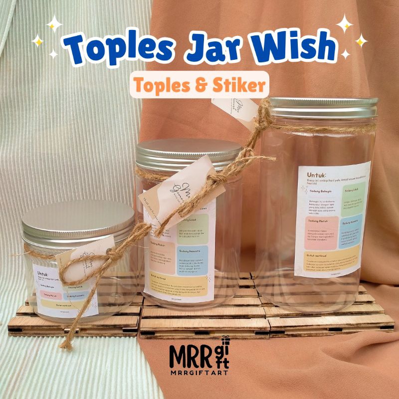 

Toples jar wish / hanya toples tanpa kertas / Kartu ucapan kata kata / kado / tabung plastik