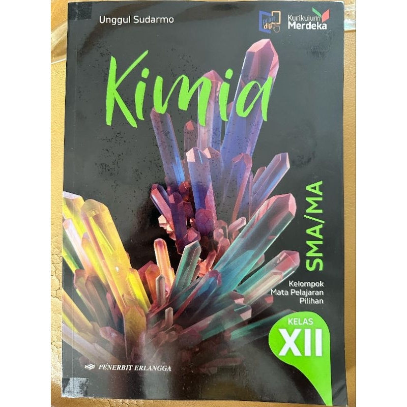 Buku Pelajaran Kimia Kelas XII / SMA 12 PENERBIT ERLANGGA Kurikulum Merdeka Ni Ketut LasmiUnggul Sud