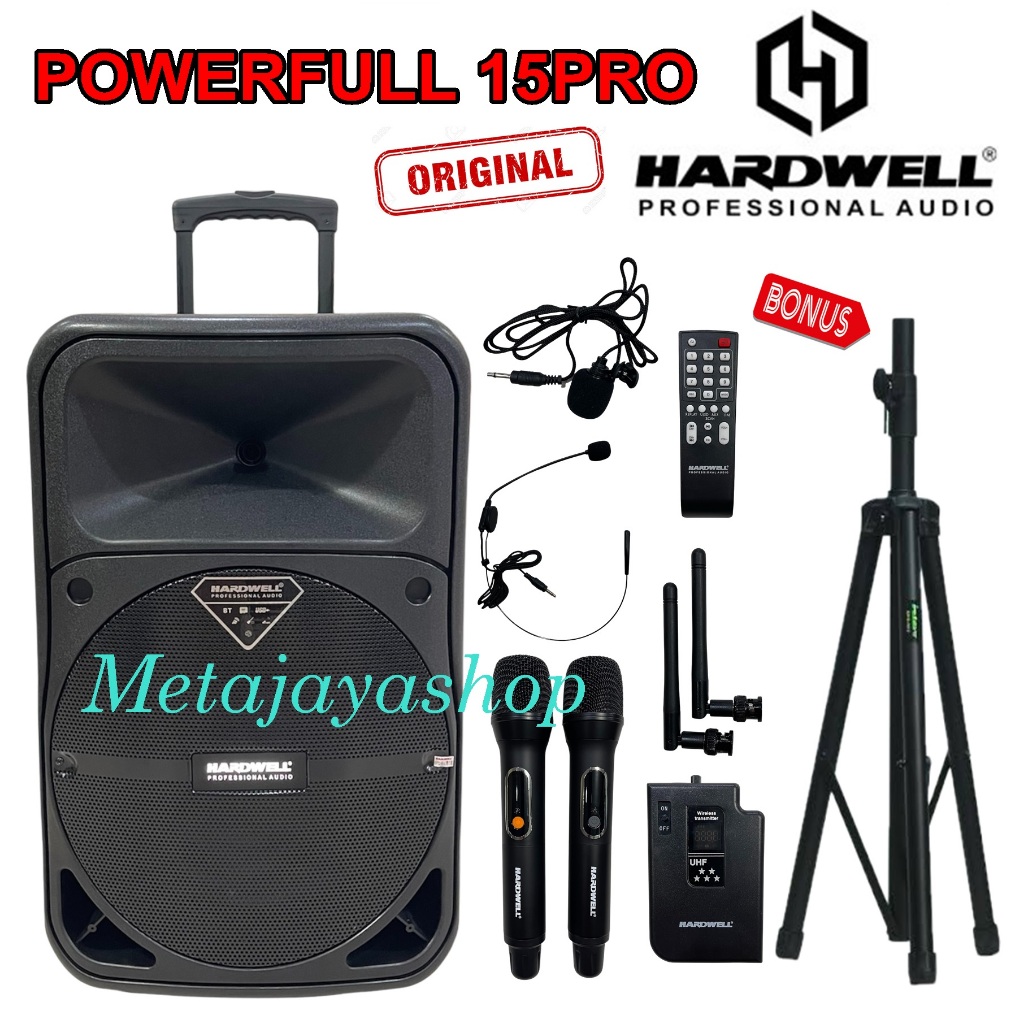 Speaker Wireless Hardwell Powerfull 15pro Speaker Portable Hardwell Power Full 15 pro