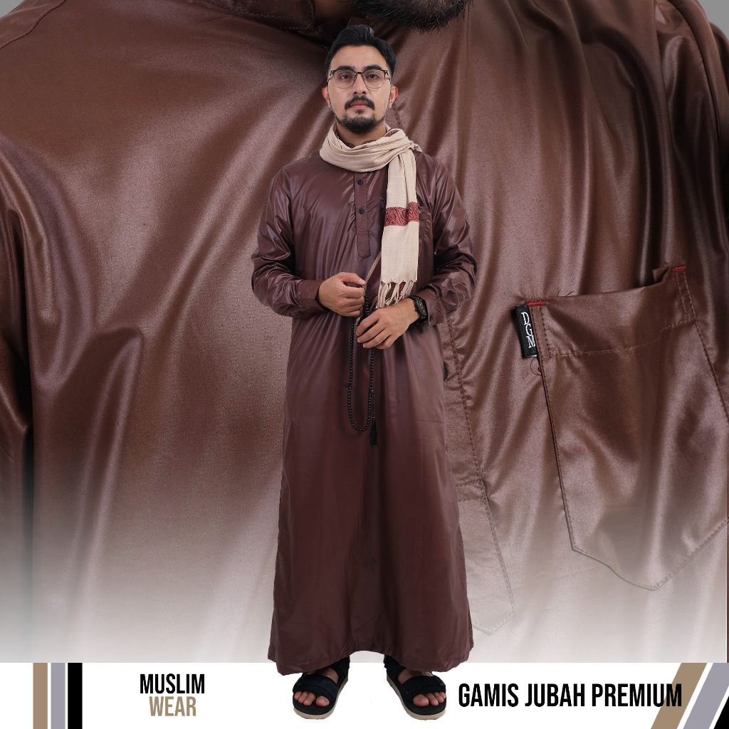 Jubah Pria Gamis Pria Lengan Panjang Walnut 2104