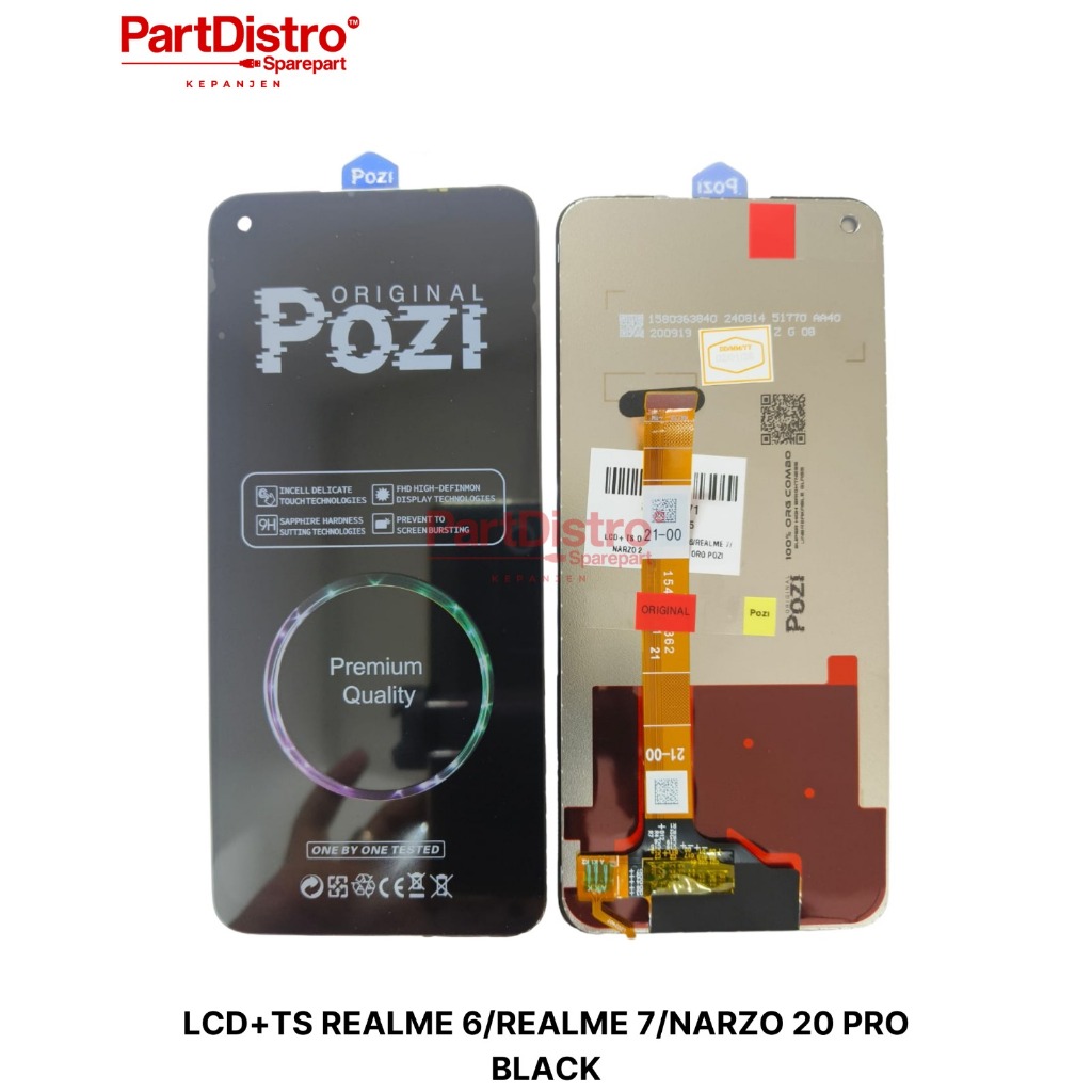 LCD+TS Kompatibel REALME 6/REALME 7/NARZO 20 PRO BLACK ORG POZI