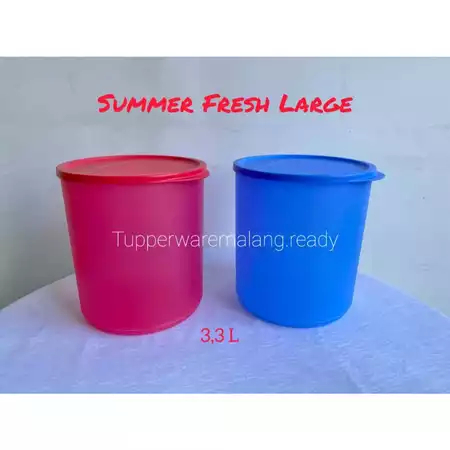 [SALE] TOPLES TUPPERWARE/ TEMPAT SIMPAN MAKANAN SNACK WADAH CANISTER SUMMER FRESH LARGE 3,3 L MURAH