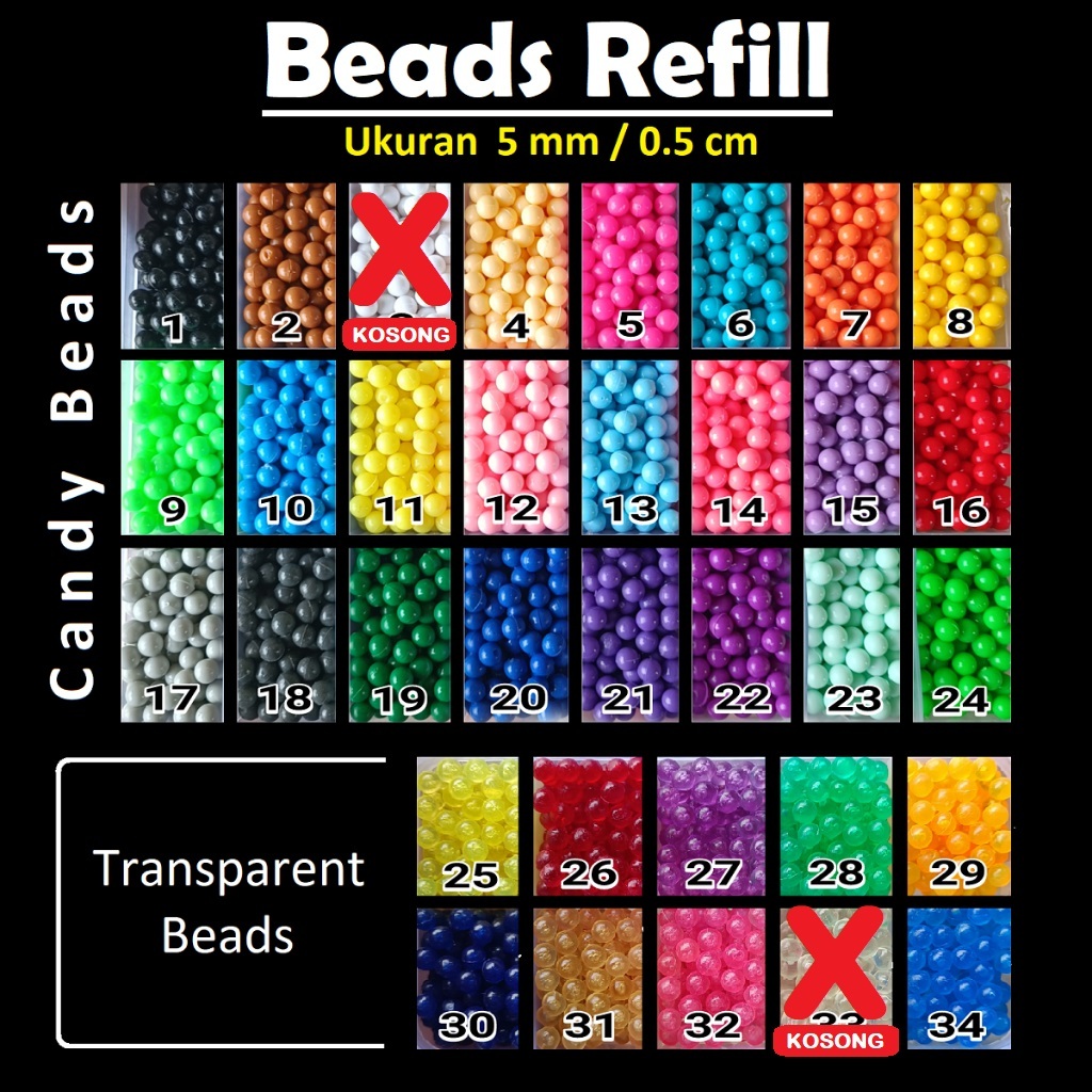 Refill Manik Magicbeads Ukuran 5mm Magic beads / isi ulang Refill beads -  Beados
