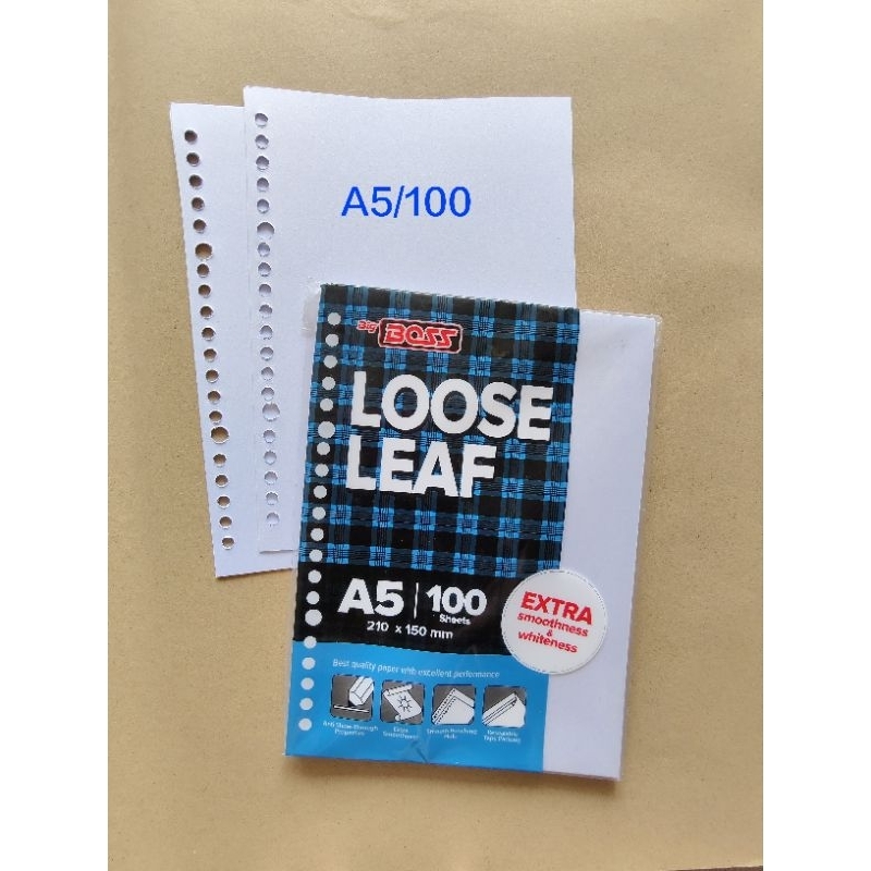 

BIG BOSS Isi Loose Leaf Plain / Polos A5 isi 100 lembar