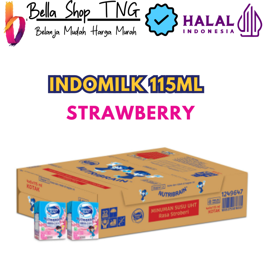 

Frisian Flag Nutribrain Susu UHT Cair Stroberi 36 x 115 ml - Karton