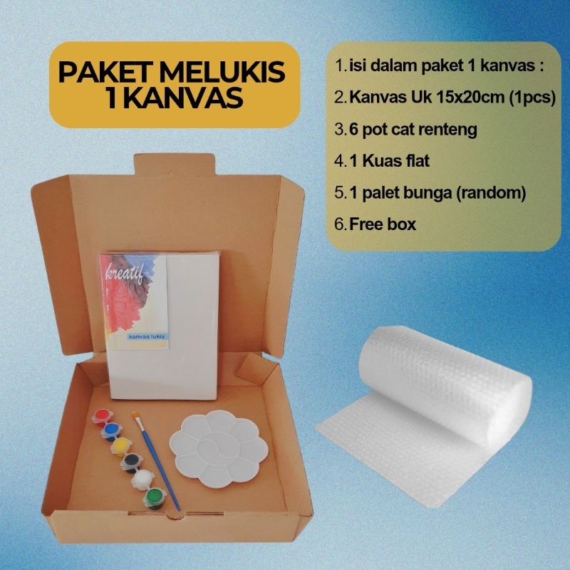 

Paket Lengkap Melukis Set Kanvas 15x20cm Cat Acrylic Kuas Palet