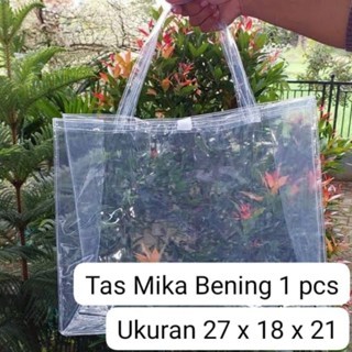 

tas mika bening ukuran 27 x 18 x 21 cm tebal 025 / tas mika transparan bening premium goodie bag hampers souvenir