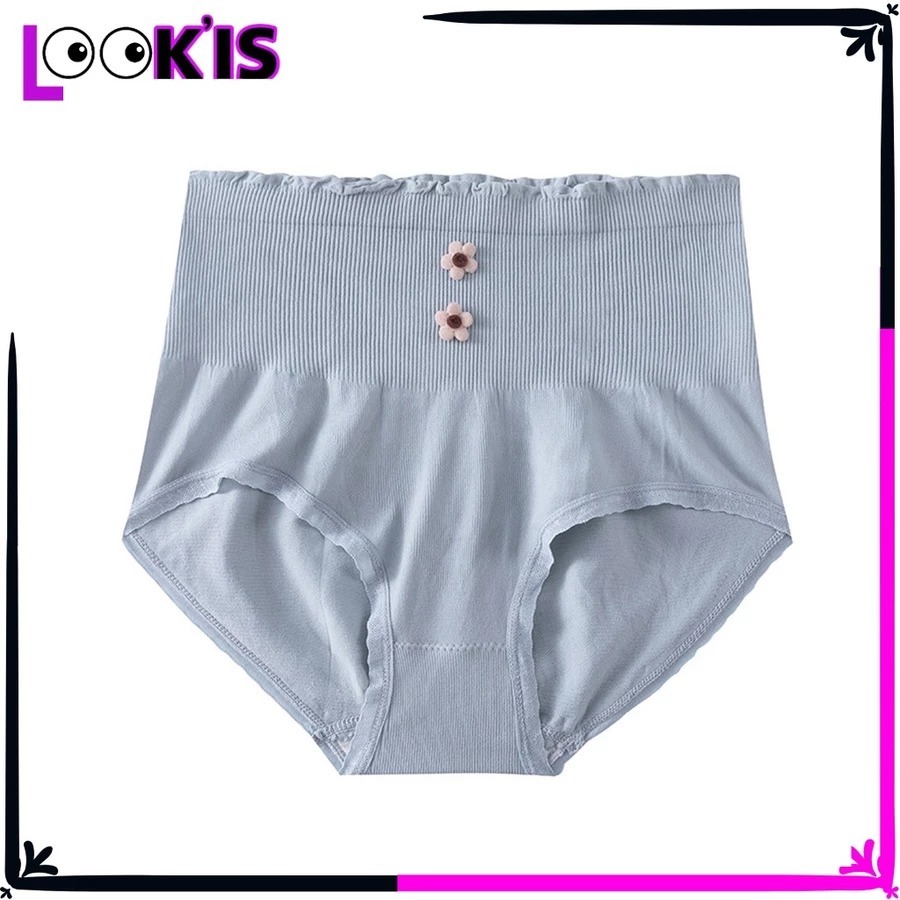 LOOKIS Celana Dalam Wanita Motif 2 Bunga 6927 Celana Pendek Bahan Katun Renda Sempak Women Kolor CD 