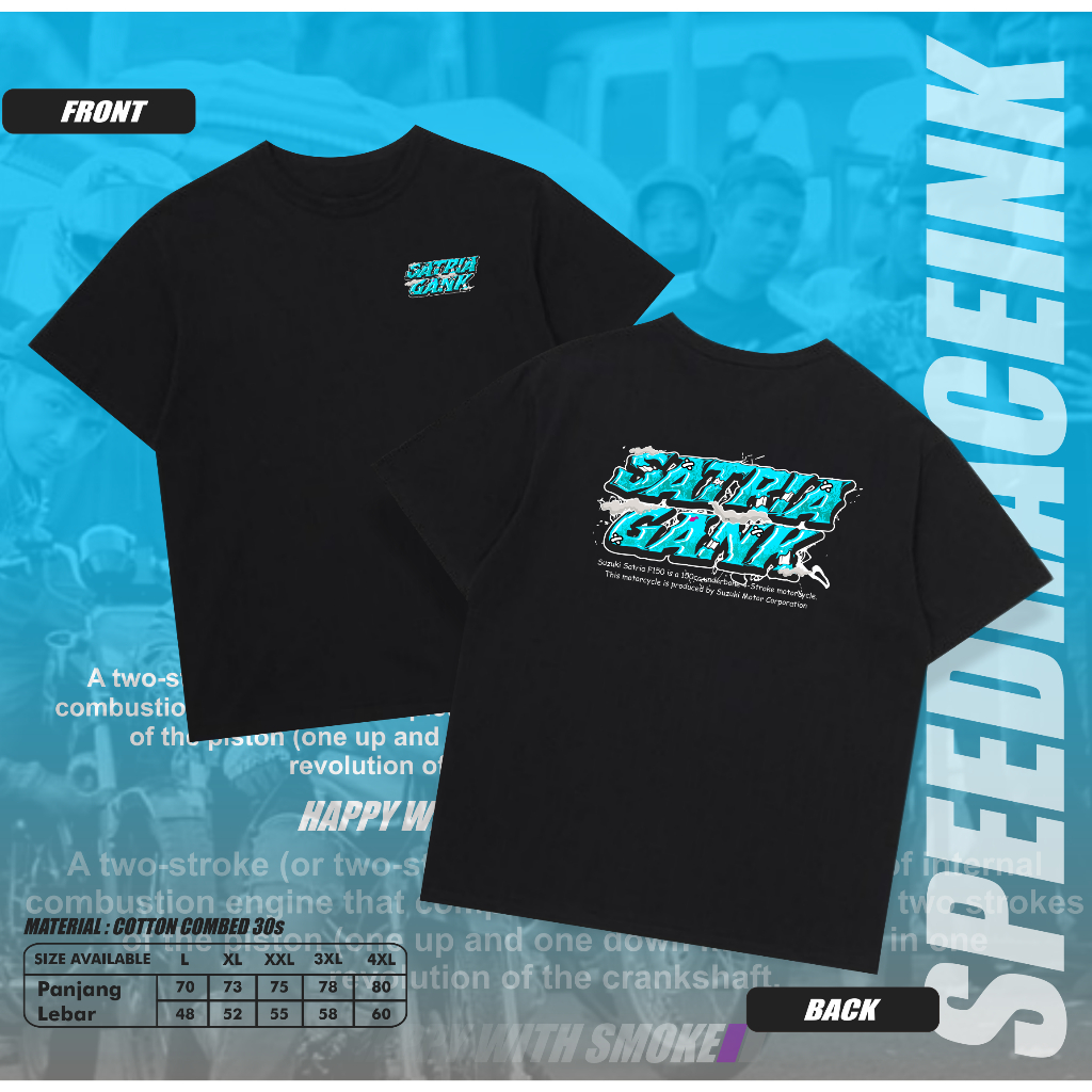 Kaos Racing Satria Gank Baju Kaos Atasan Distro Satria FU 150 cc