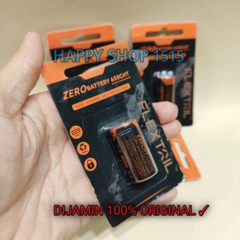 FLEXTAIL ZERO BATTERY 650 CHT , CR123A , CR 123 , CR 123A, High-Performance RCR123A Rechargeable Lit