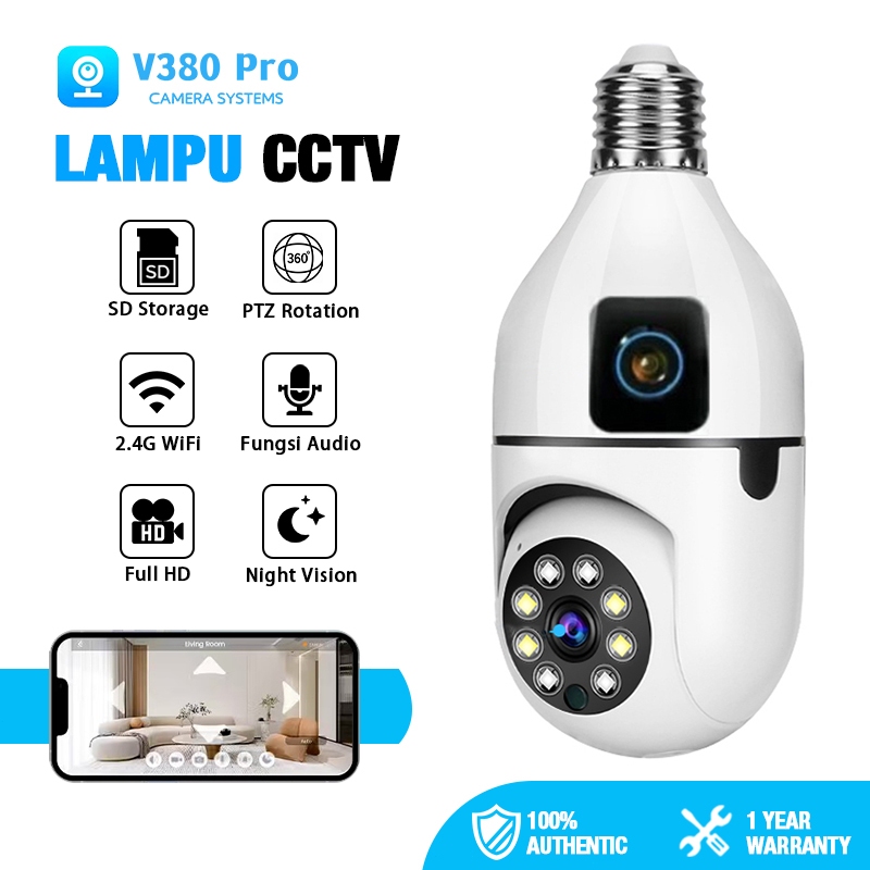 V380Pro CCTV  1080P Wifi Outdoor Camera CCTV Tanpa Wifi Jarak Jauh Lewat Hp Kamera Full HD IP Camer 
