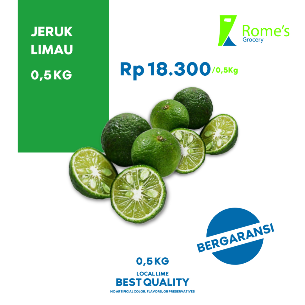 

Jeruk Limau | 0,5 Kg | Fresh&Organik | Bergaransi | Rome's Grocery