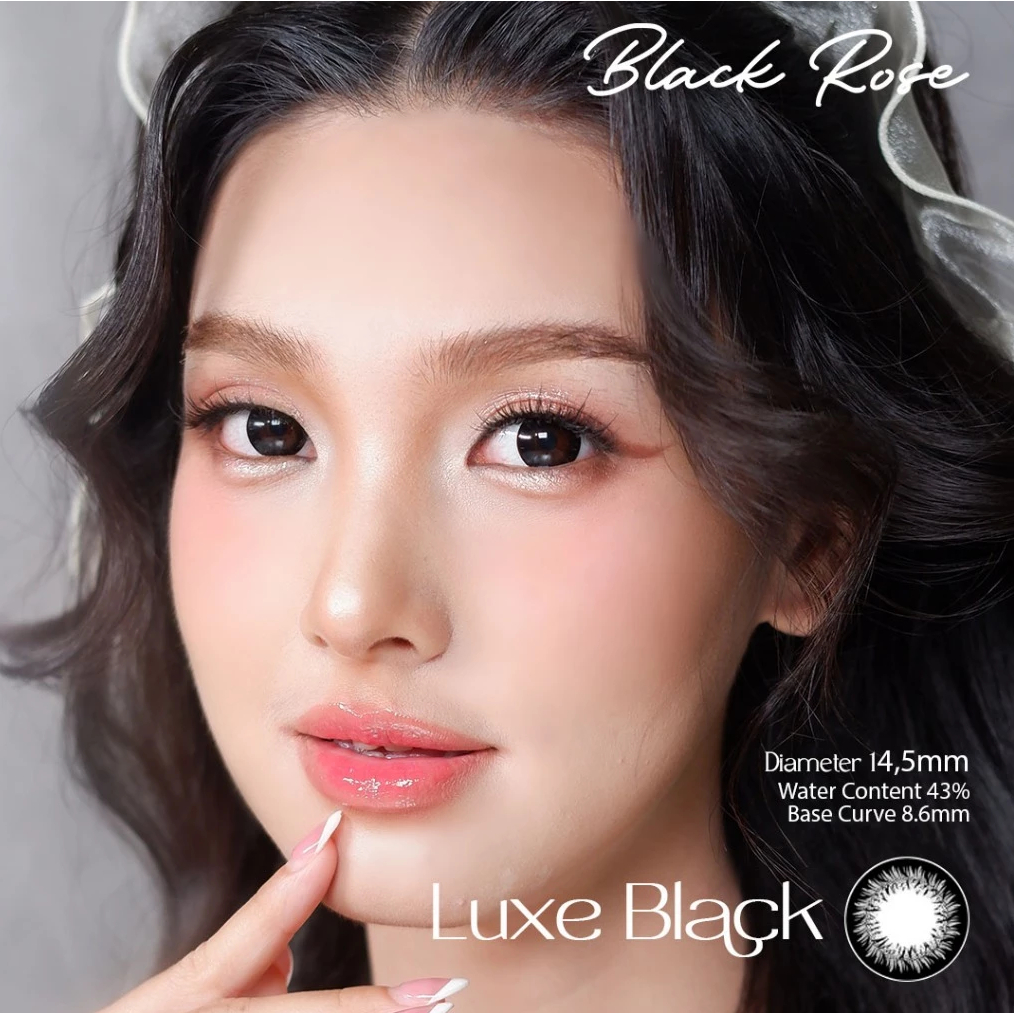 [Normal] 14,5mm Softlens Luxe Black / full color black rose
