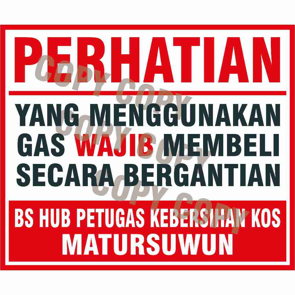 

STIKER PERINGATAN YANG MENGGUNAKAN GAS WAJIB MEMBELI