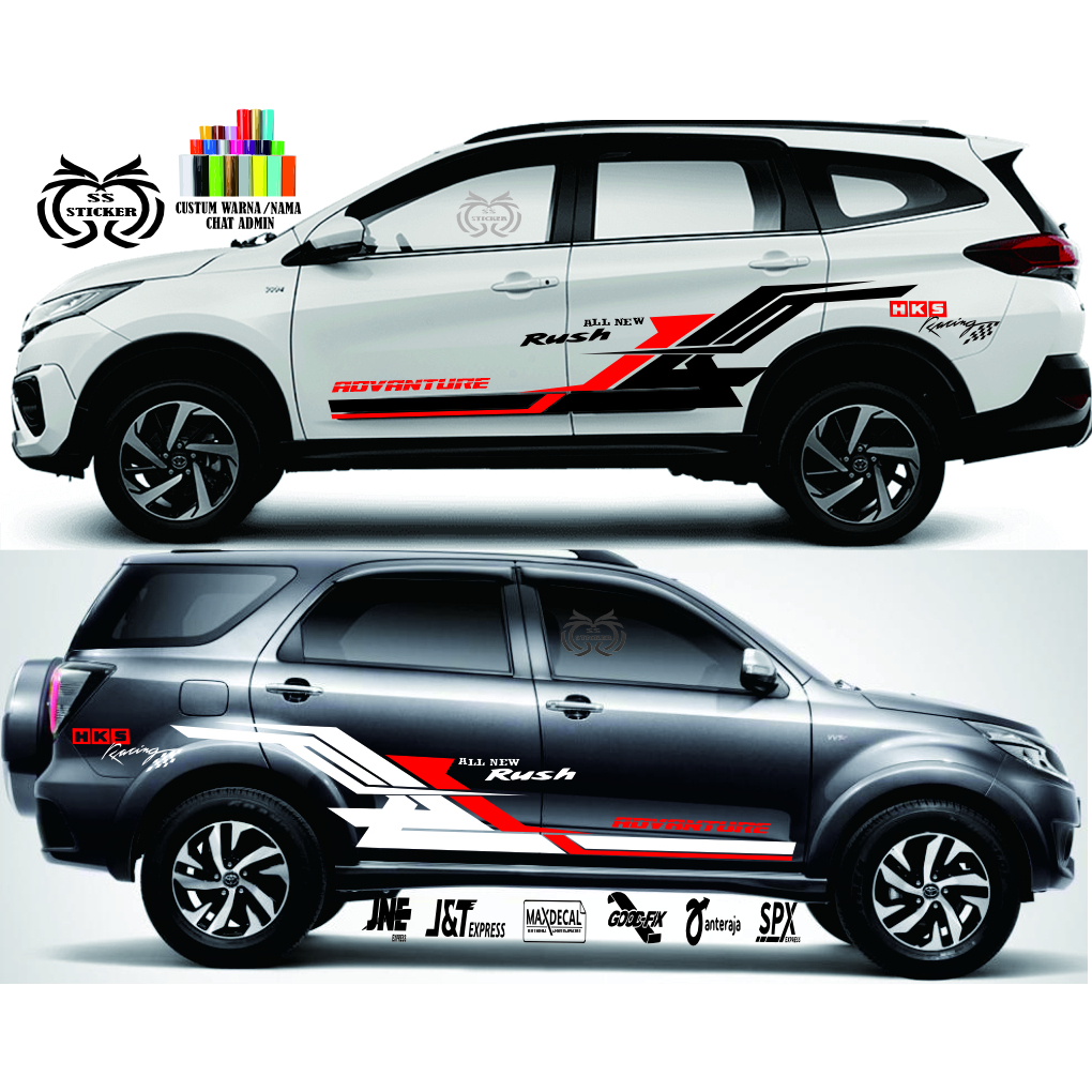STICKER MOBIL VARIASI STICKER RUSH TERIOS 2016 sampai 2025  BODY MOBIL VARIASI CUTTING STICKER MOBIL