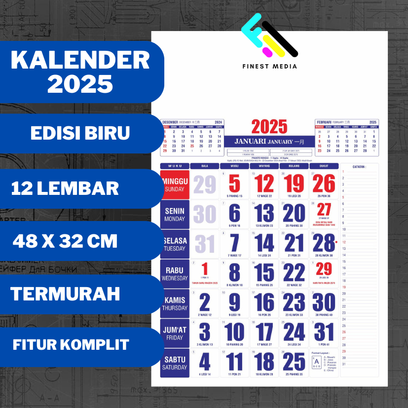 

KALENDER DINDING 12 LEMBAR UKURAN STANDAR TERMURAH