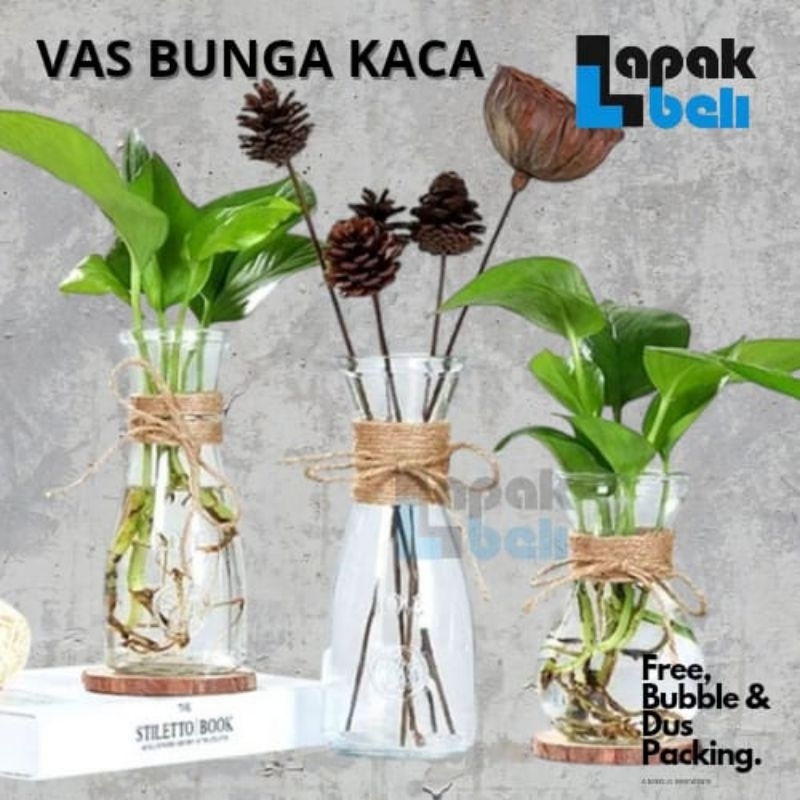 VAS BUNGA KACA / VAS BUNGA KARAF/ VAS BUNGA KACA KOTAK PERSEGI VAS BUNGA TINGGI / POT TANAMAN ARTIFI