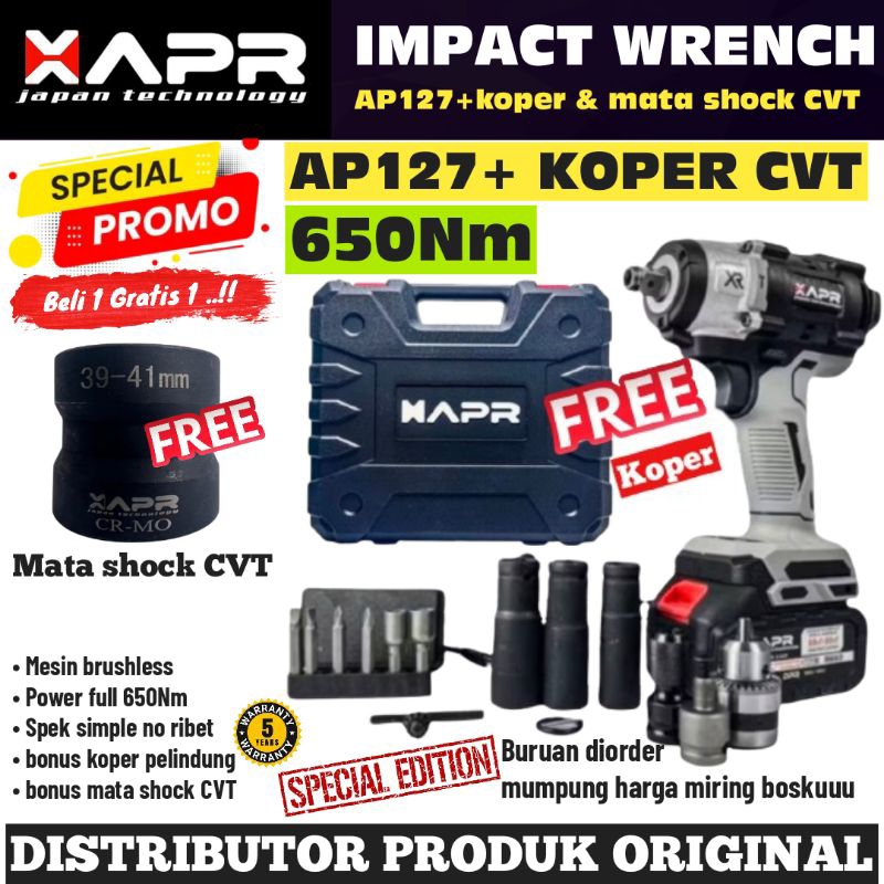 PROMO New CVT APR AP127+ koper paket CVT bonus koper versi amanah Bor Impact wrench APR AP127+ koper