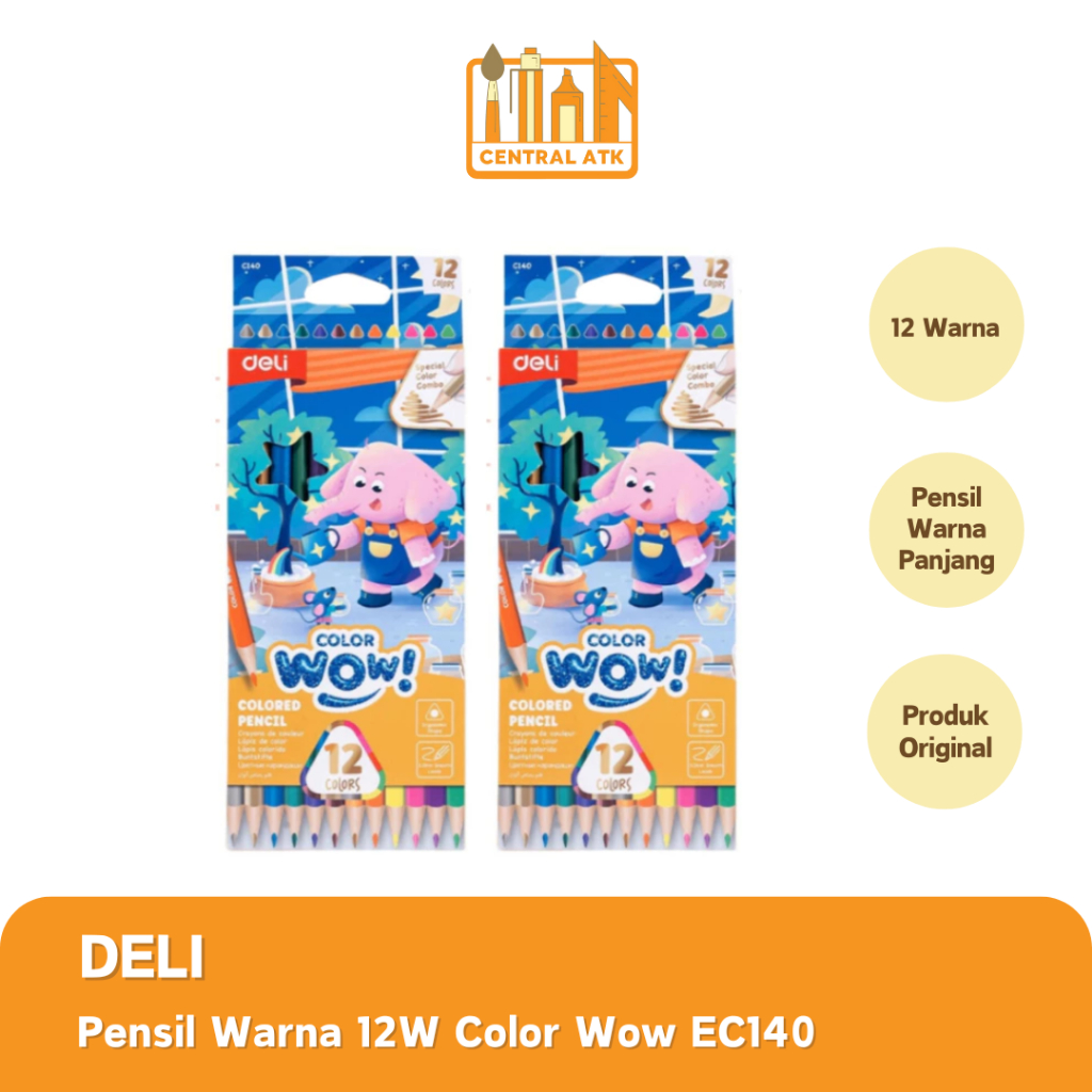 

COLOUR PENCIL / PENSIL WARNA DELI COLOR WOW 12 WARNA PANJANG EC140
