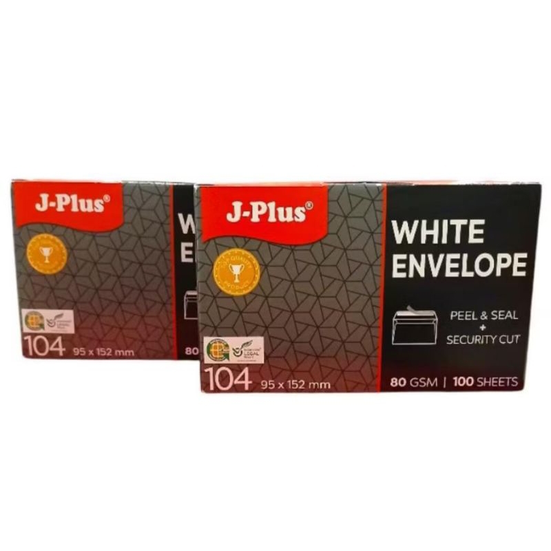

1 Pak Amplop Putih J-Plus 104 Pakai Perekat 80GSM