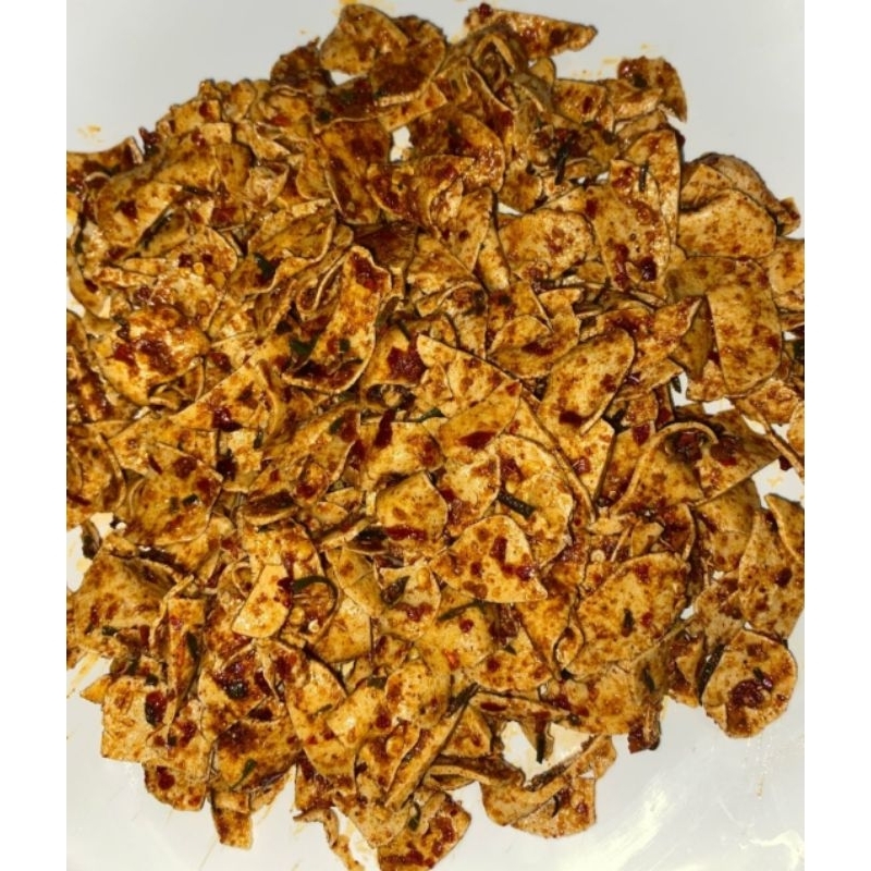 

KERIPIK BASRING (BASRENG KERING) Original, Sedang, Pedas, Extra Pedas Daun Jeruk 1KG