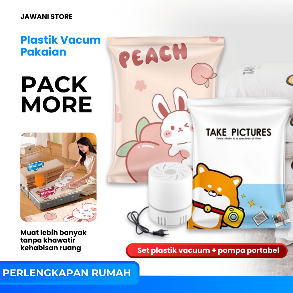 PackMore : Isi 4 Vacum Plastik + 1 Alat Vacum