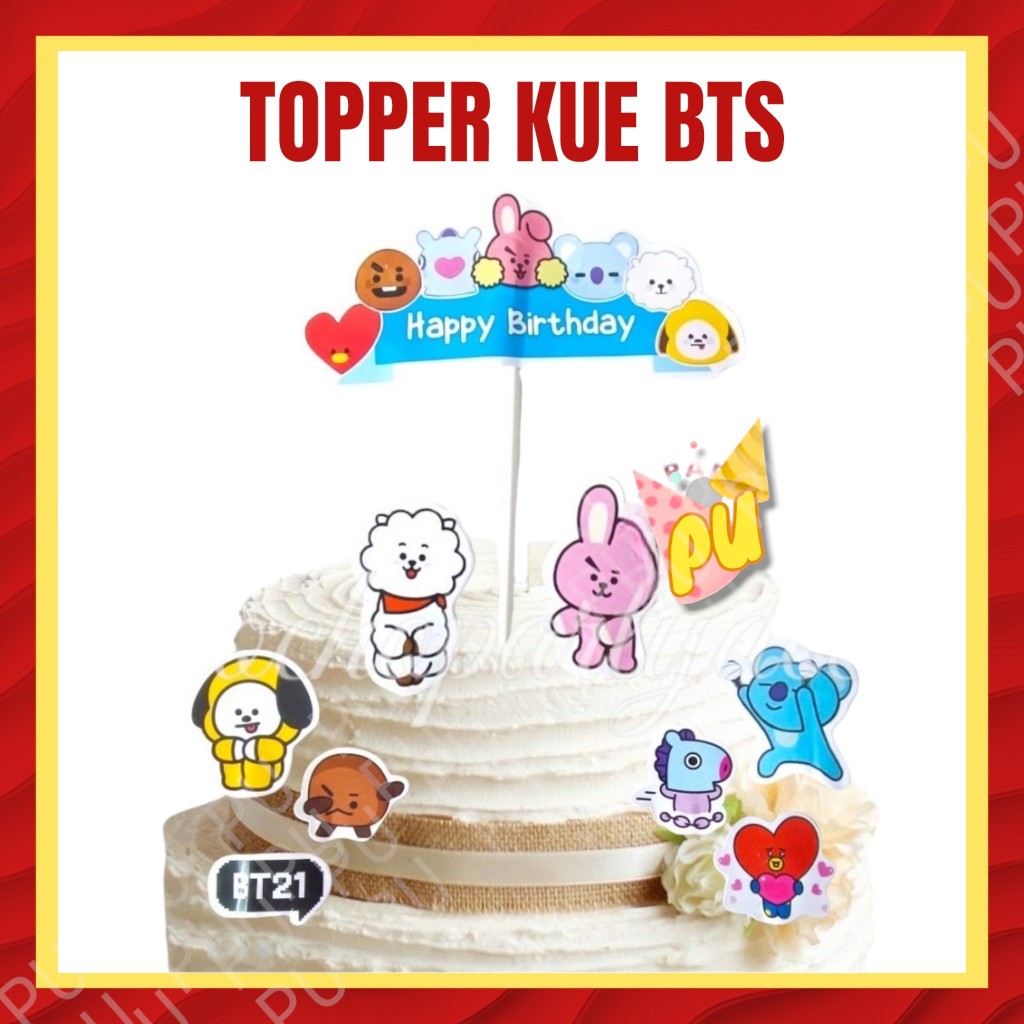 Topper BTS21 / Hiasan Kue BTS21