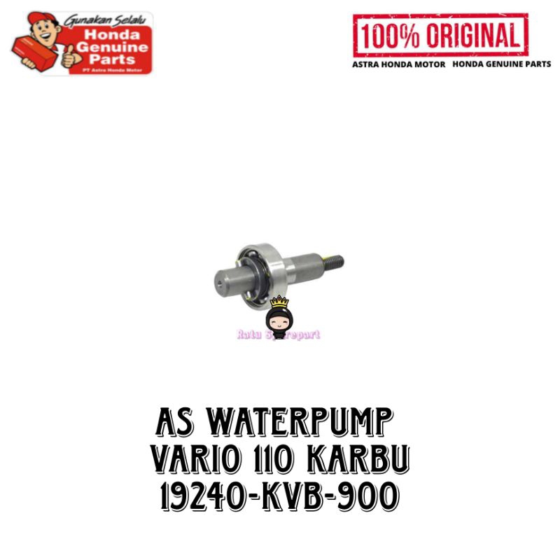 Shaft Waterpump Honda Vario 110 Karbu Original - 19240KVB900 -  As Waterpump Vario 110 Karbu - As Wa