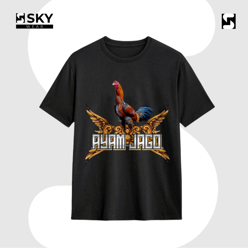 KAOS DISTRO PRIA MOTIF AYAM JAGO SABLON DTF BAHAN KATUN COMBED 24S