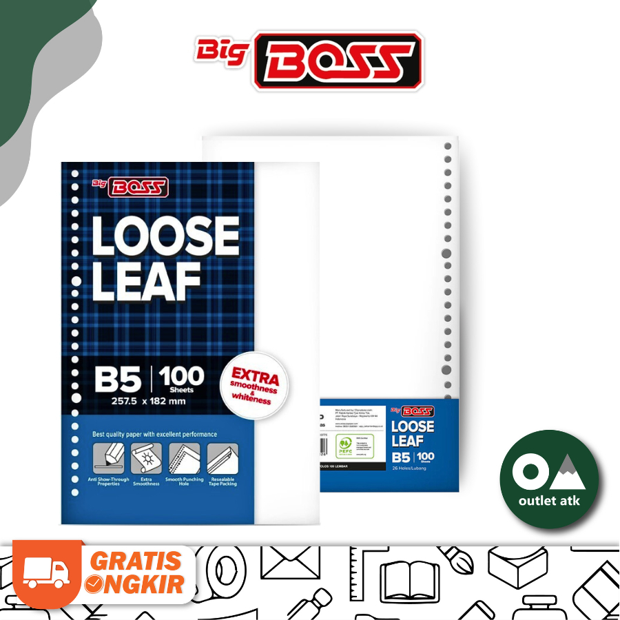 

Loose Leaf Polos B5 / Isi Kertas File Binder SIDU Big Boss isi 100