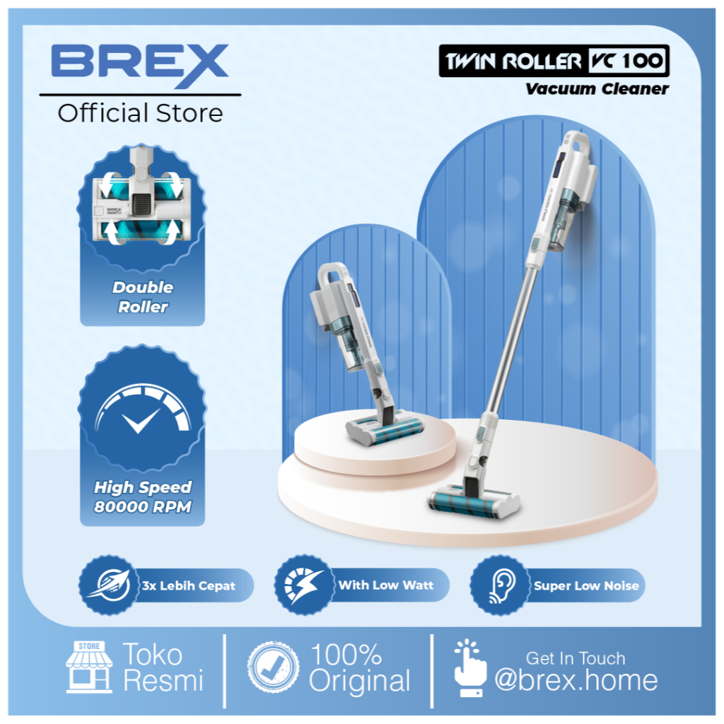 BREX Twin Roller VC100 Vacuum Cleaner 8 in 1