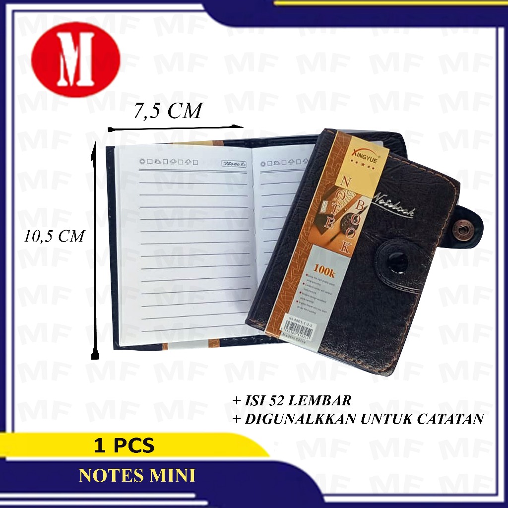 

Note Book Kulit Kancing 100 7,5x10,5cm