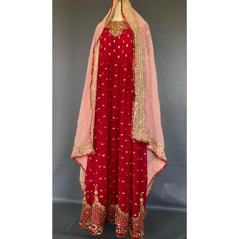 ANARKALI/GAMIS MEWAH FULL BORDIR PAYET SET DUPATTA ORI INDIA