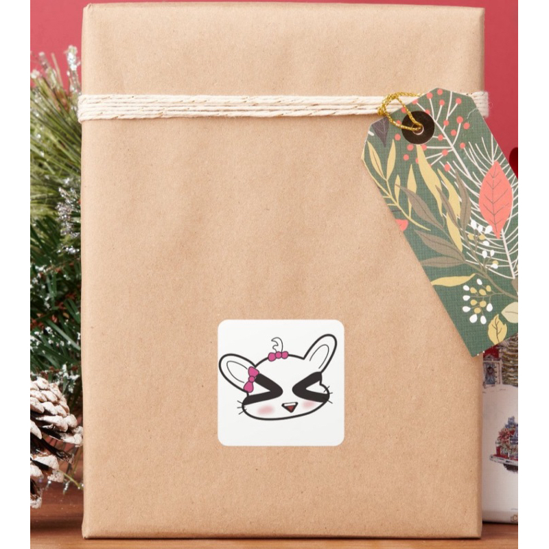 

Stiker Amplop Karakter Kelinci Kawaii Pita Pink