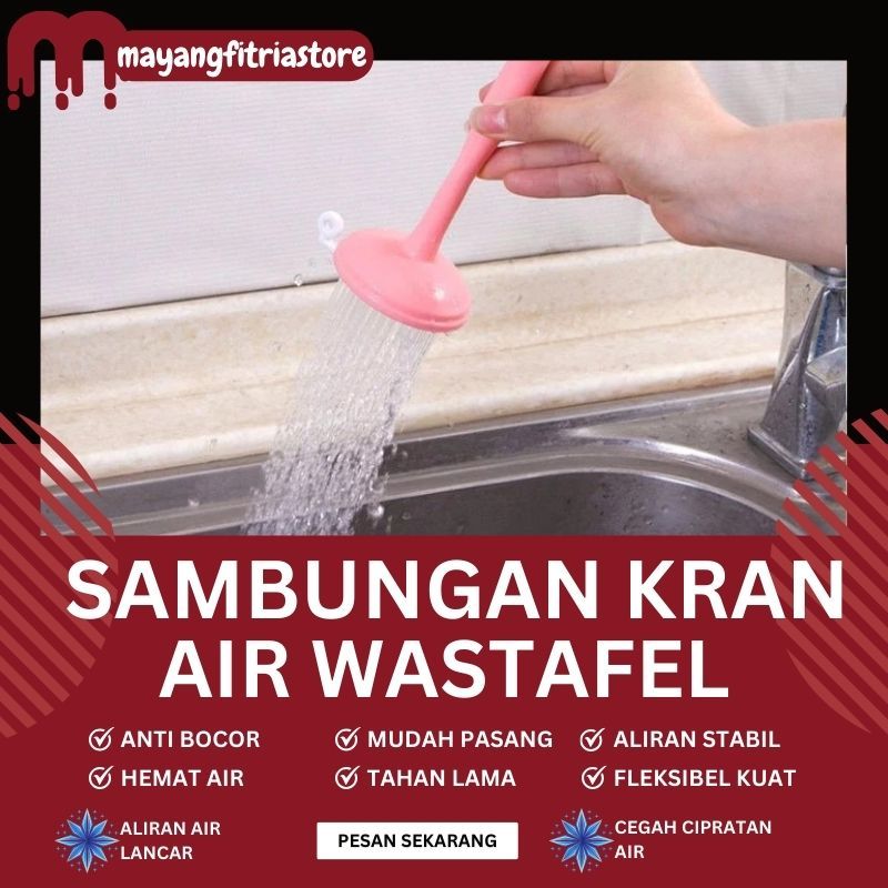 Sambungan Kran Air Wastafel Elastis Shower Kran Dapur Karet