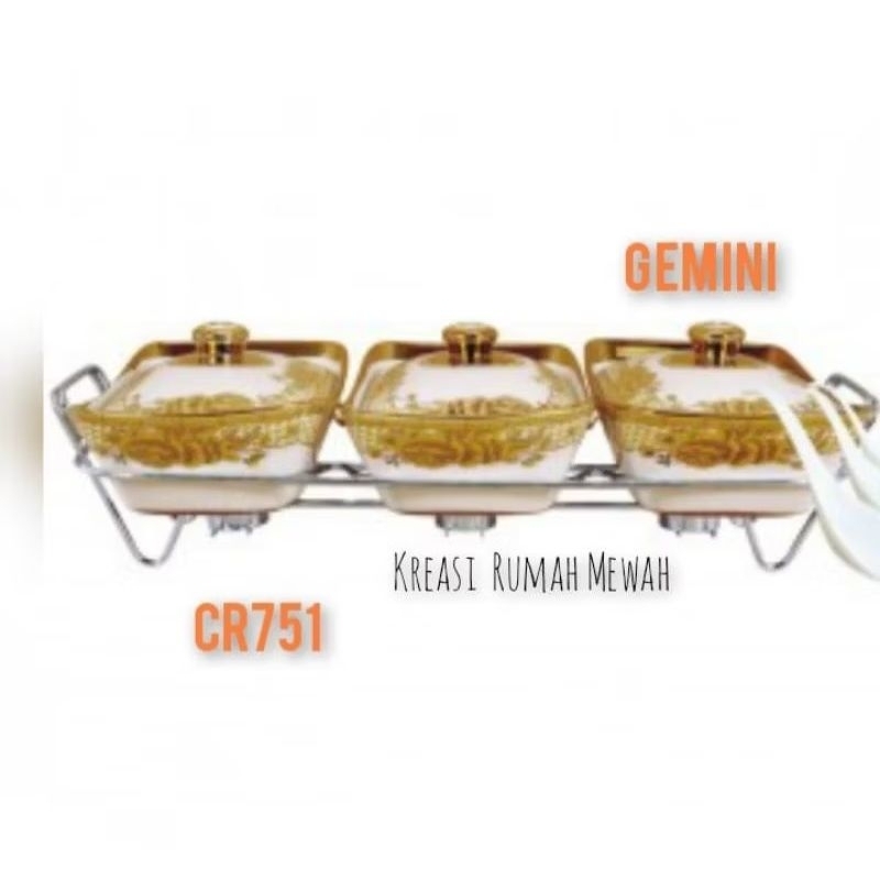 Alat Saji dengan Rak 10 pcs CR751 Vicenza Prasmanan Set Segi isi 3 Wadah Saji