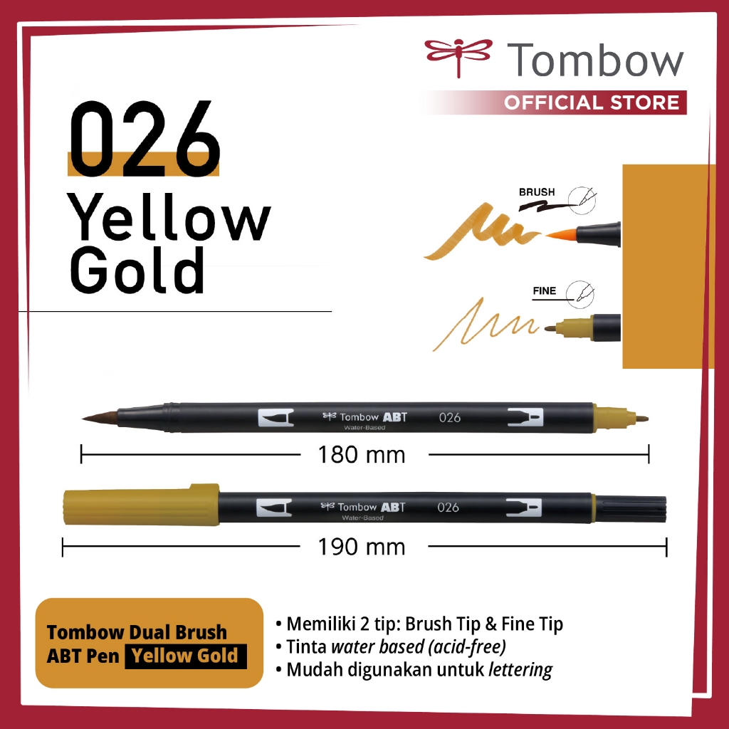 

Tombow Dual Brush ABT Pen Yellow Gold