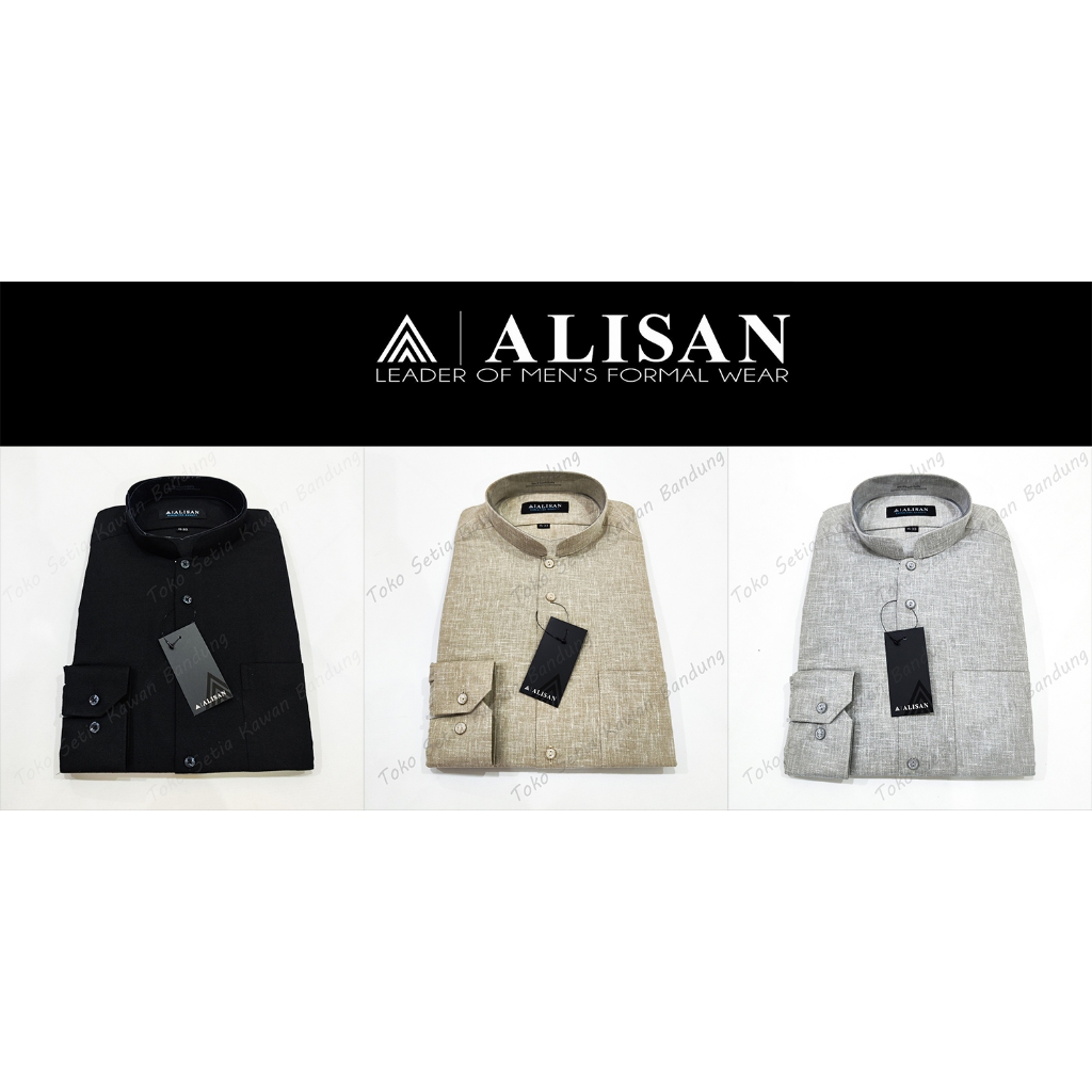 Koko ALISAN Polos Regular Lengan Panjang ( Bahan LINEN )