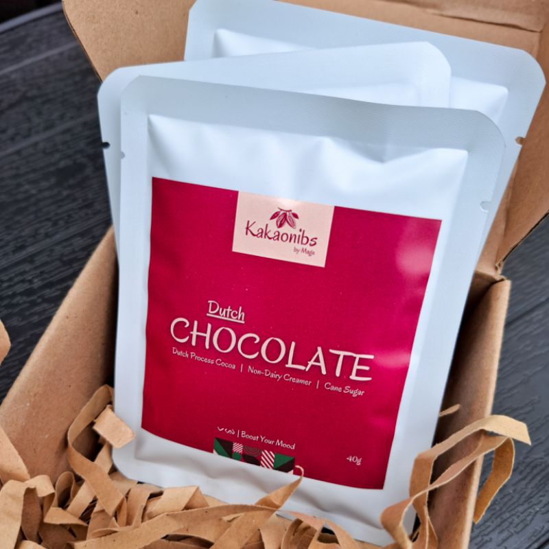 

Kakaonibs by Mage - Box Isi 3 Dutch Chocolate 40g - Instant Chocolate Drink - Minuman Cokelat Instan