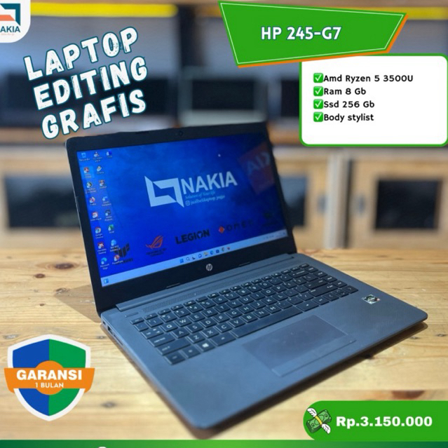 HP 245-G7  ✅Amd Ryzen 5 3500U  ✅Ram 8 Gb  ✅Ssd 256 Gb  ✅Body stylist