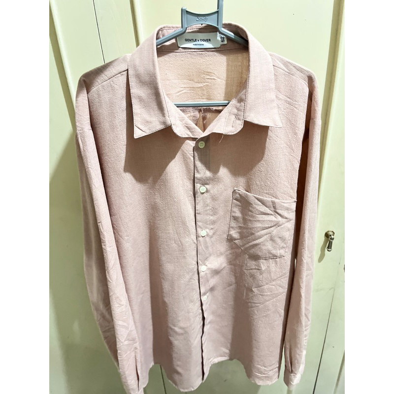 kemeja gentle cover coklat/cream size L
